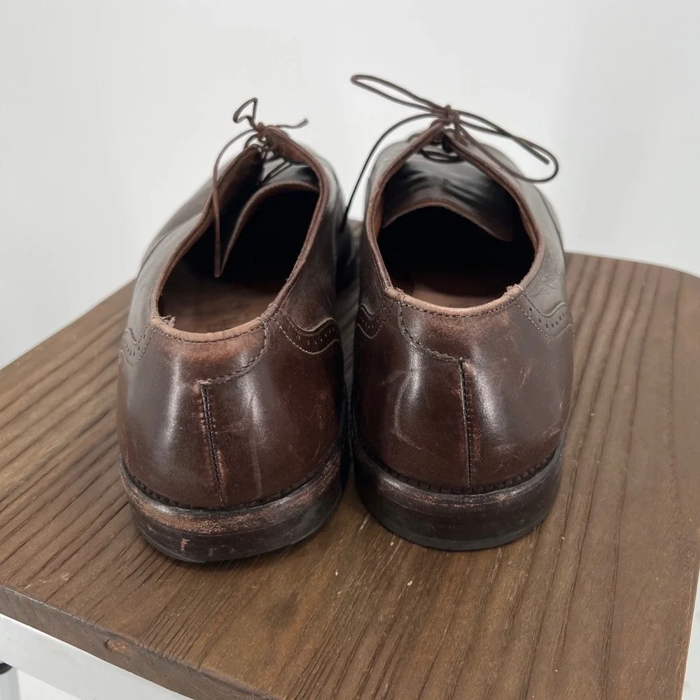 Allen Edmonds Brogue Mens 13 C Dark Brown Leather Wingtip Derby Shoes 2967